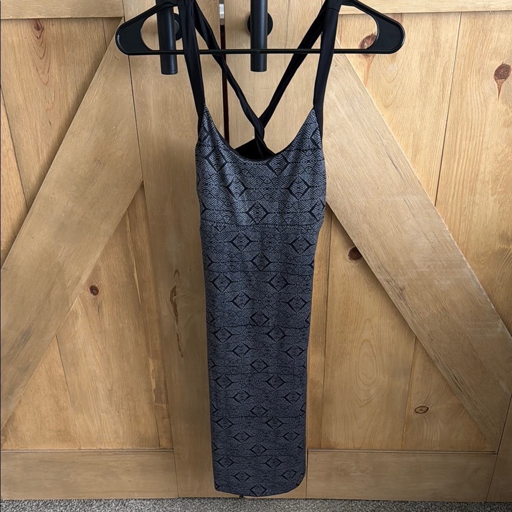 Patagonia Sporty Black Patterned Dress